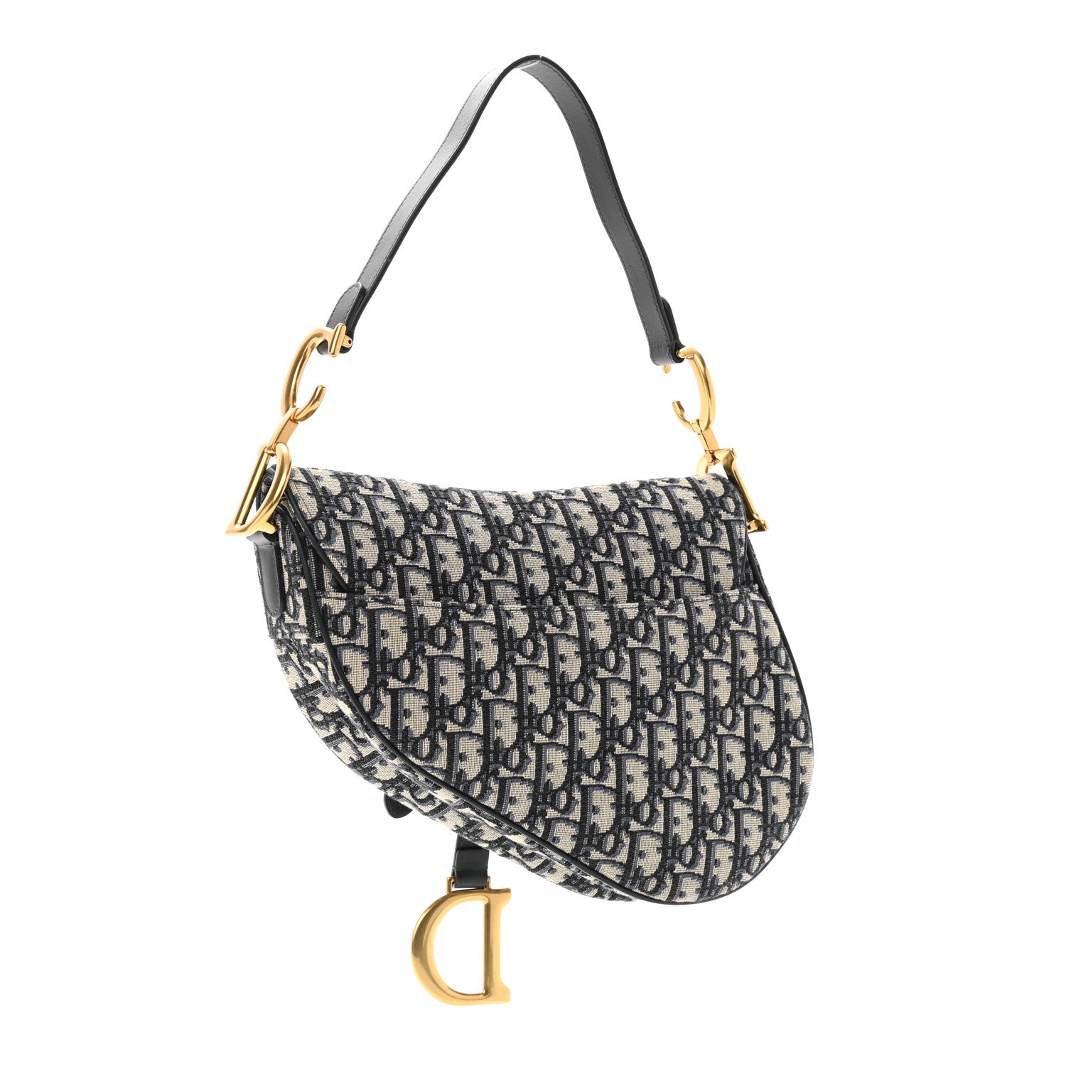 Christian Dior Oblique Saddle Bag Blue 3 of 10