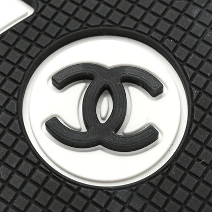 Chanel Suede Calfskin Grosgrain Womens CC Sneakers 39.5 White Black 10 of 11