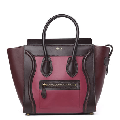 Celine Satin Calfskin Mini Tri-Color Luggage Purple Orchid 1 of 14