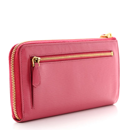 Prada Vitello Move Half Zip Wallet Ibisco 3 of 11