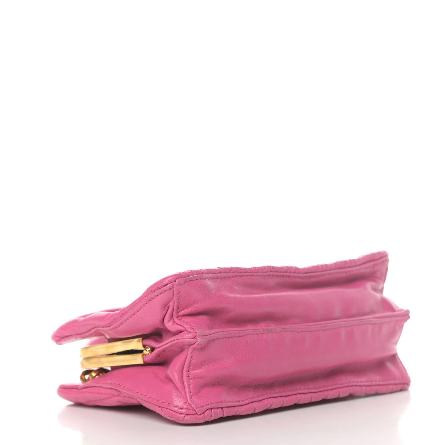 Miu Miu Nappa Matelasse Kisslock Frame Crossbody Bag Fuxia 4 of 16