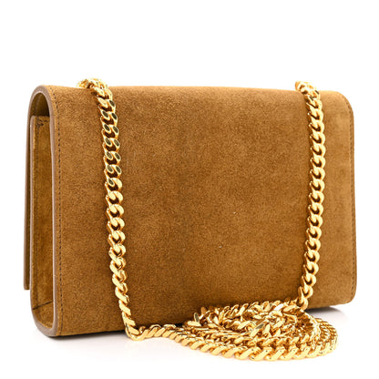 Saint Laurent Suede Small Classic Monogram Kate Tassel Satchel Light Ochre 3 of 10