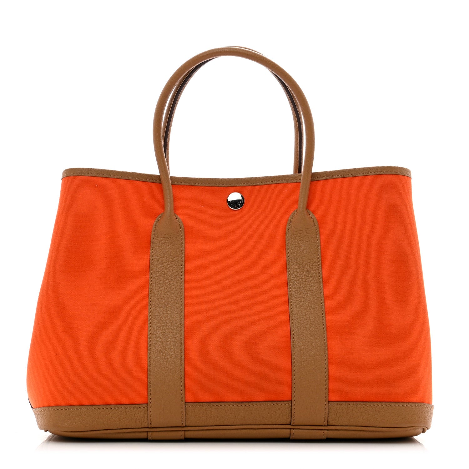 Hermes Toile Militaire Vache Country Garden Party 30 TPM Orange Chai 1 of 11