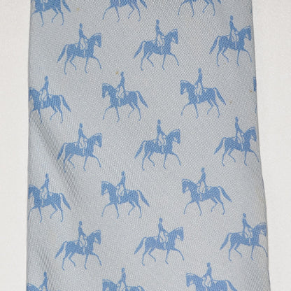 Hermes Silk Mens Neck Tie Bleu 4 of 7