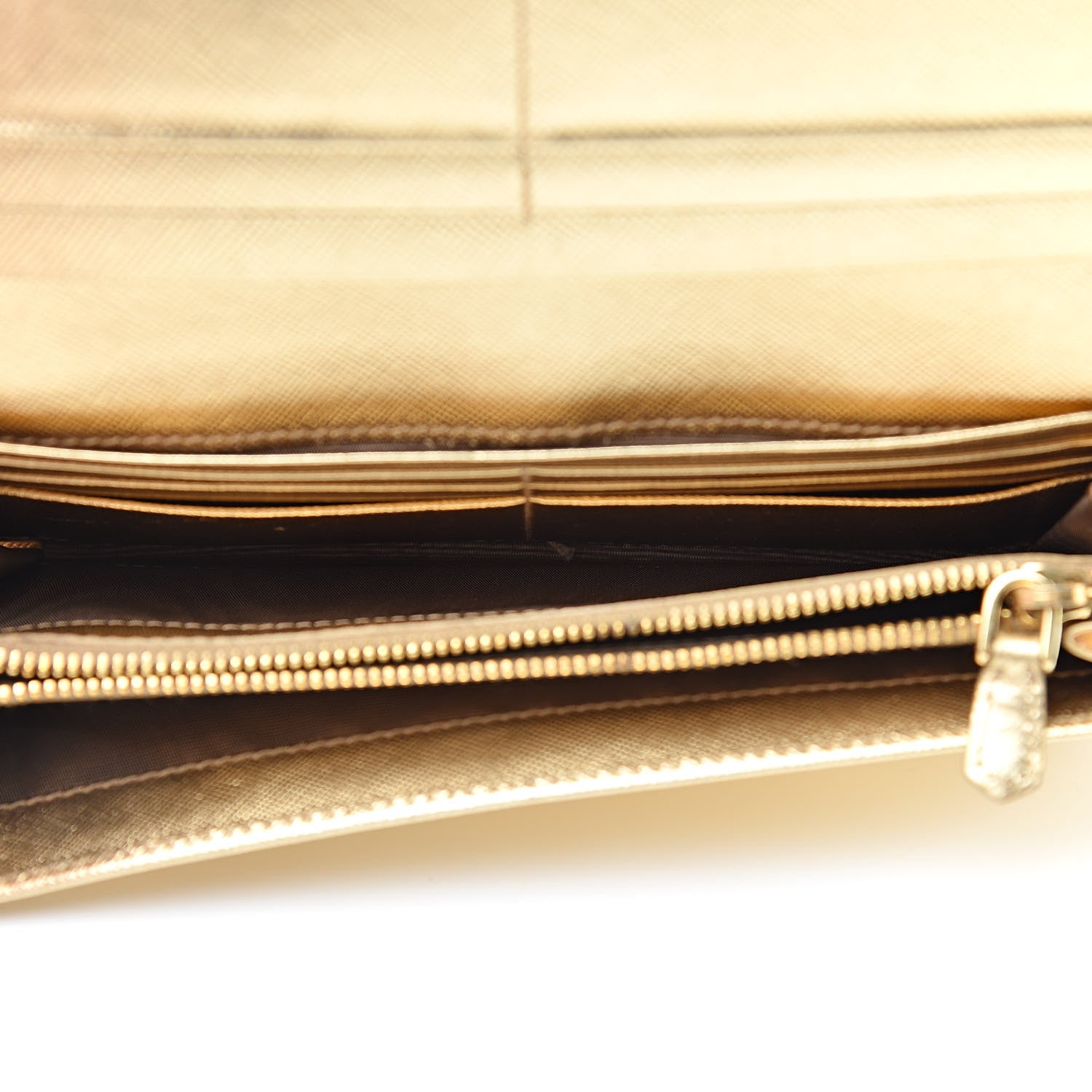 Prada Metallic Saffiano Metal Continental Flap Wallet Platino 5 of 13