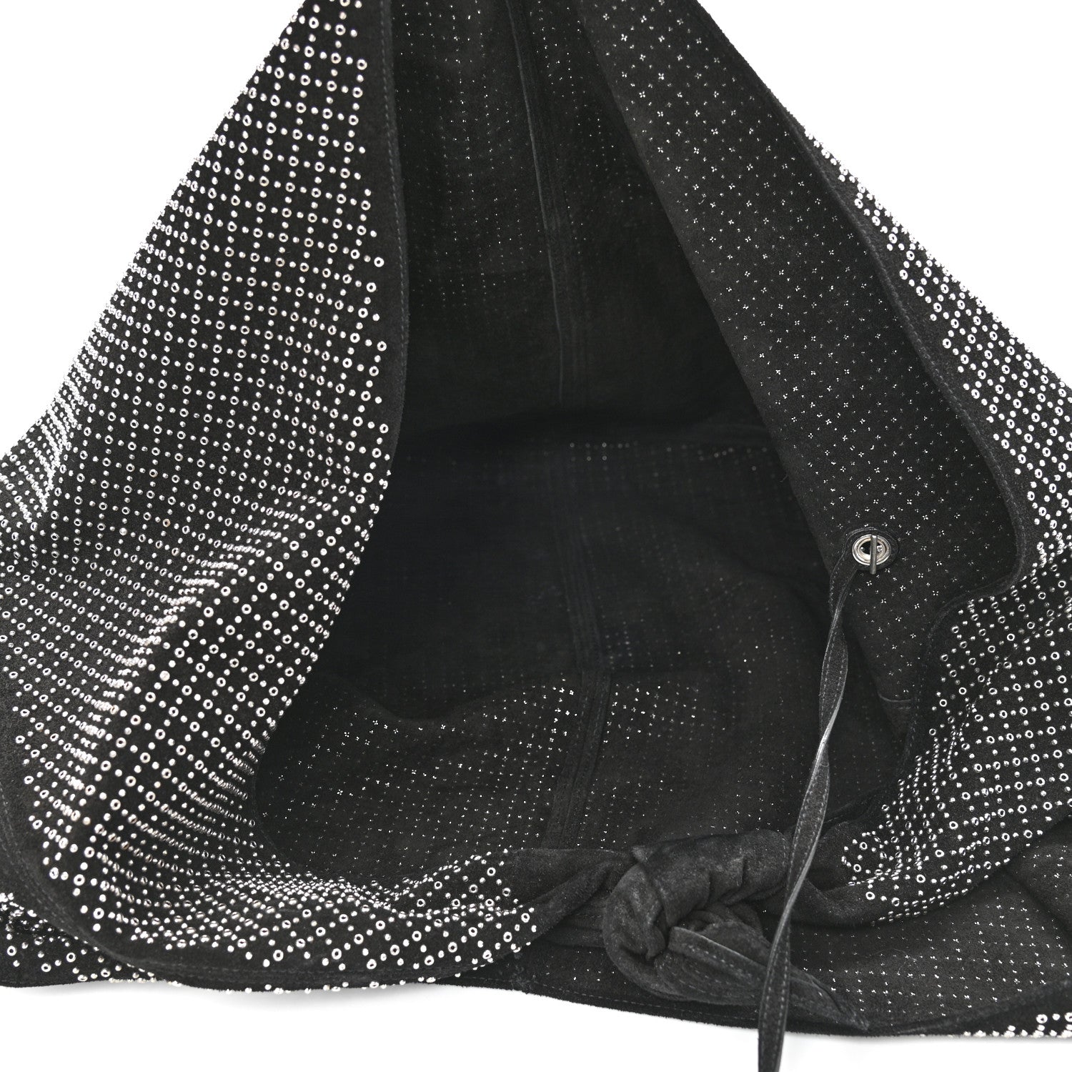 Saint Laurent Suede Studded Hobo Bag Black 6 of 10
