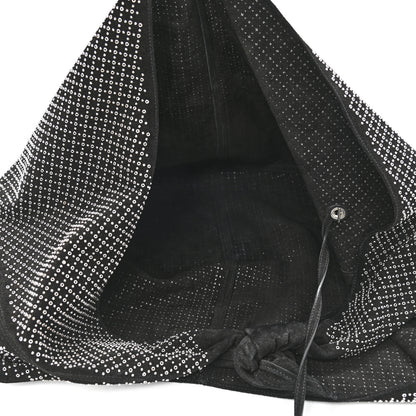 Saint Laurent Suede Studded Hobo Bag Black 6 of 10