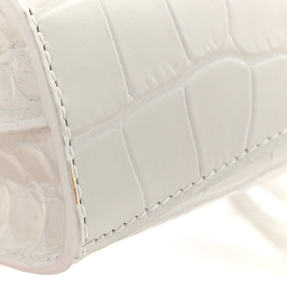 Balenciaga Extra Supple Calfskin Crocodile Embossed Neo Classic Silver Hardware Super Nano City Crossbody White 10 of 10