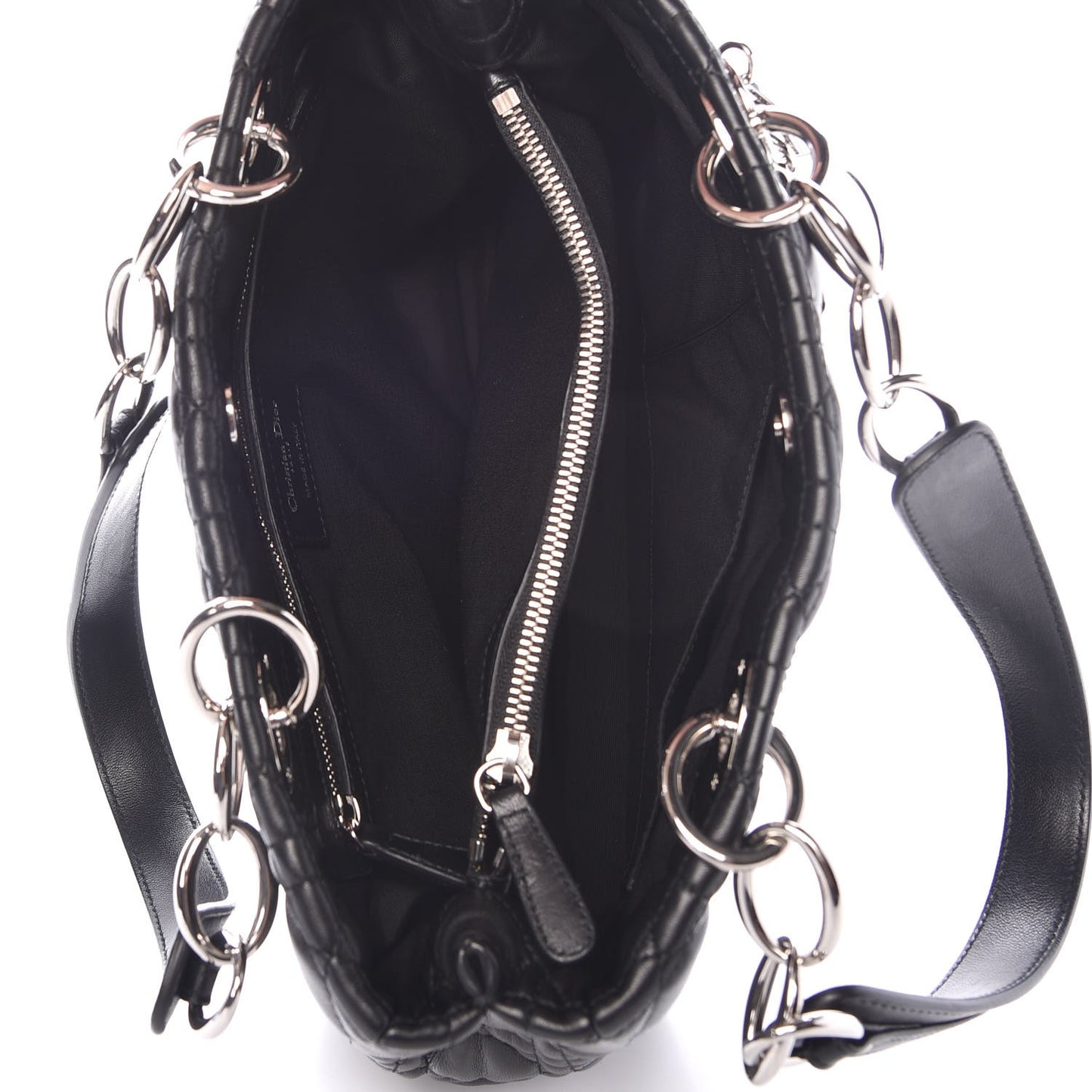 Lambskin Cannage Small Dior Soft Shopping Tote Black
