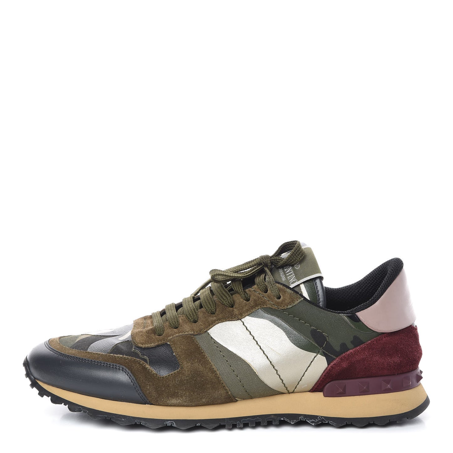 Nappa Suede Camouflage Mens Rockrunner Sneakers 44 Military Green