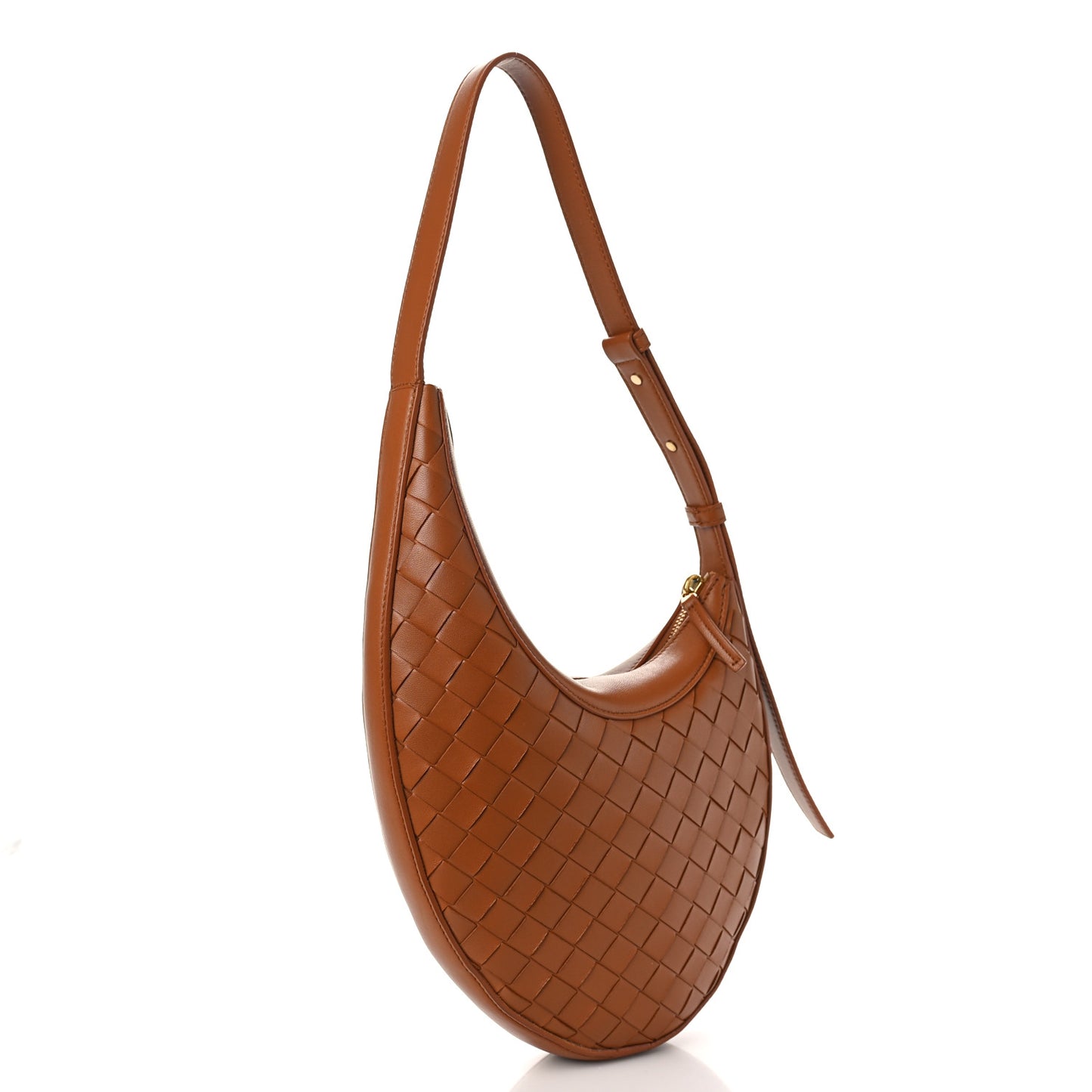 Nappa Intrecciato Small Drop Shoulder Bag Wood