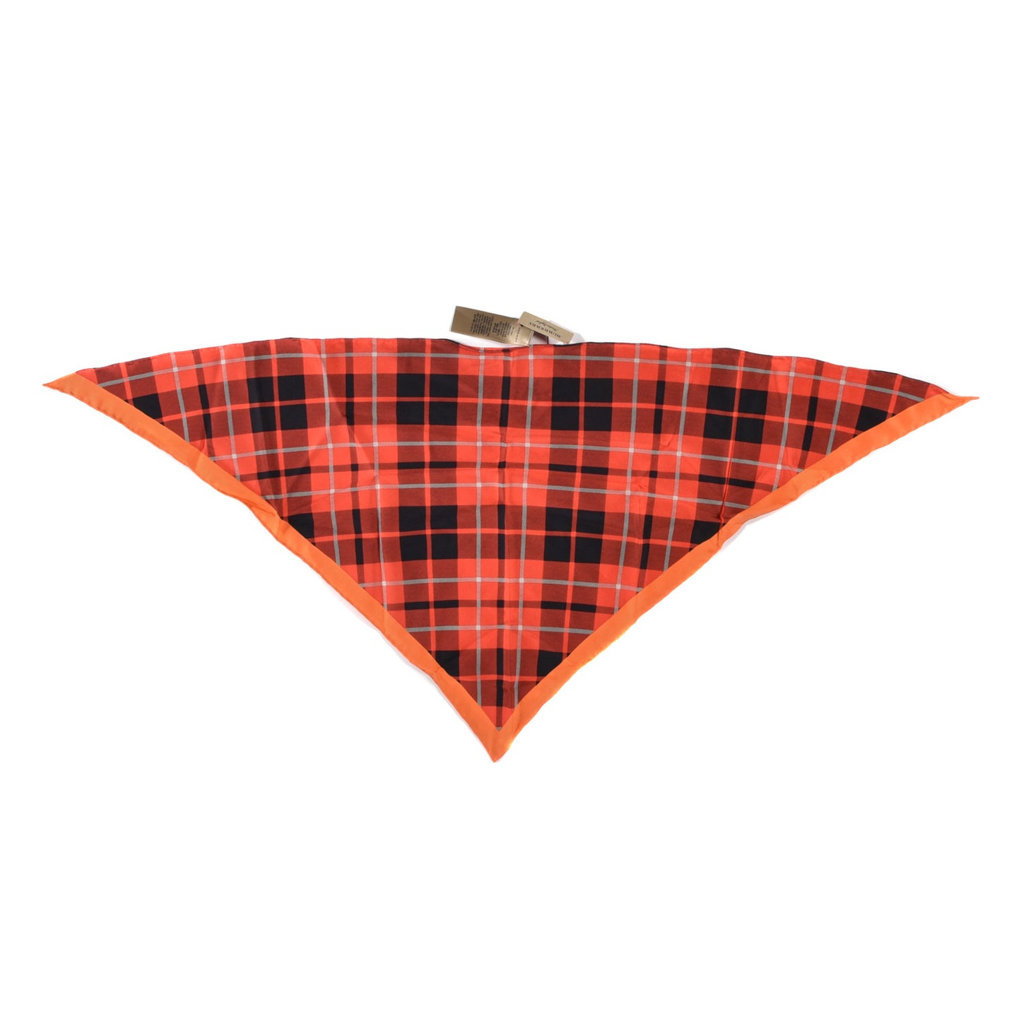 Silk Check Triangle Bandana Scarf Vibrant Red