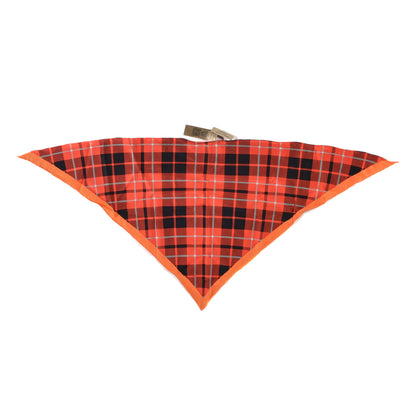 Burberry Silk Check Triangle Bandana Scarf Vibrant Red 2 of 8