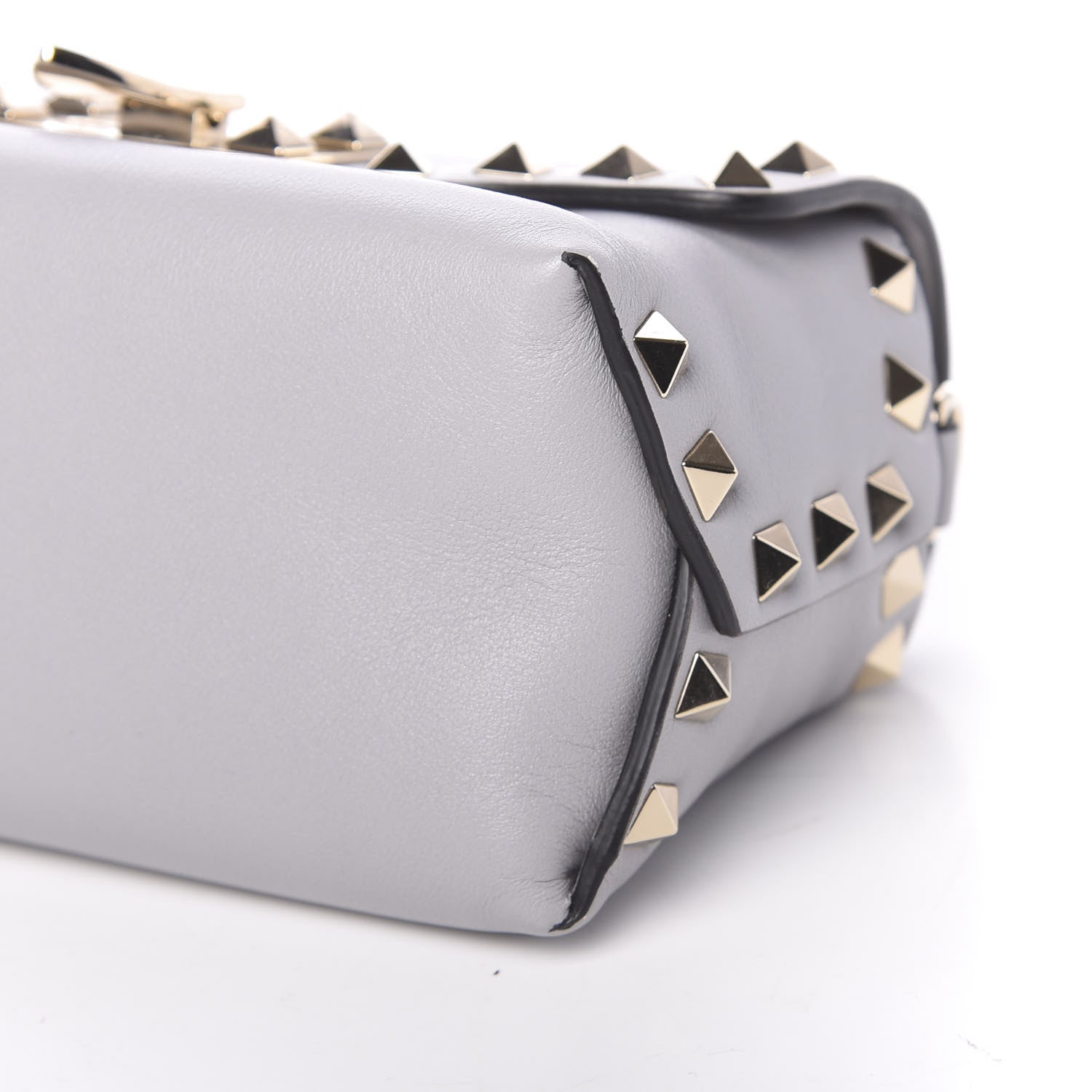 Valentino Garavani Vitello Mini Rockstud Crossbody Bag Pastel Grey 8 of 9