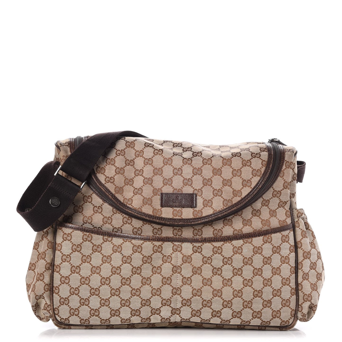 Monogram Natural Pigskin Large Diaper Bag Beige Ebony Cocoa Dark Chocolate