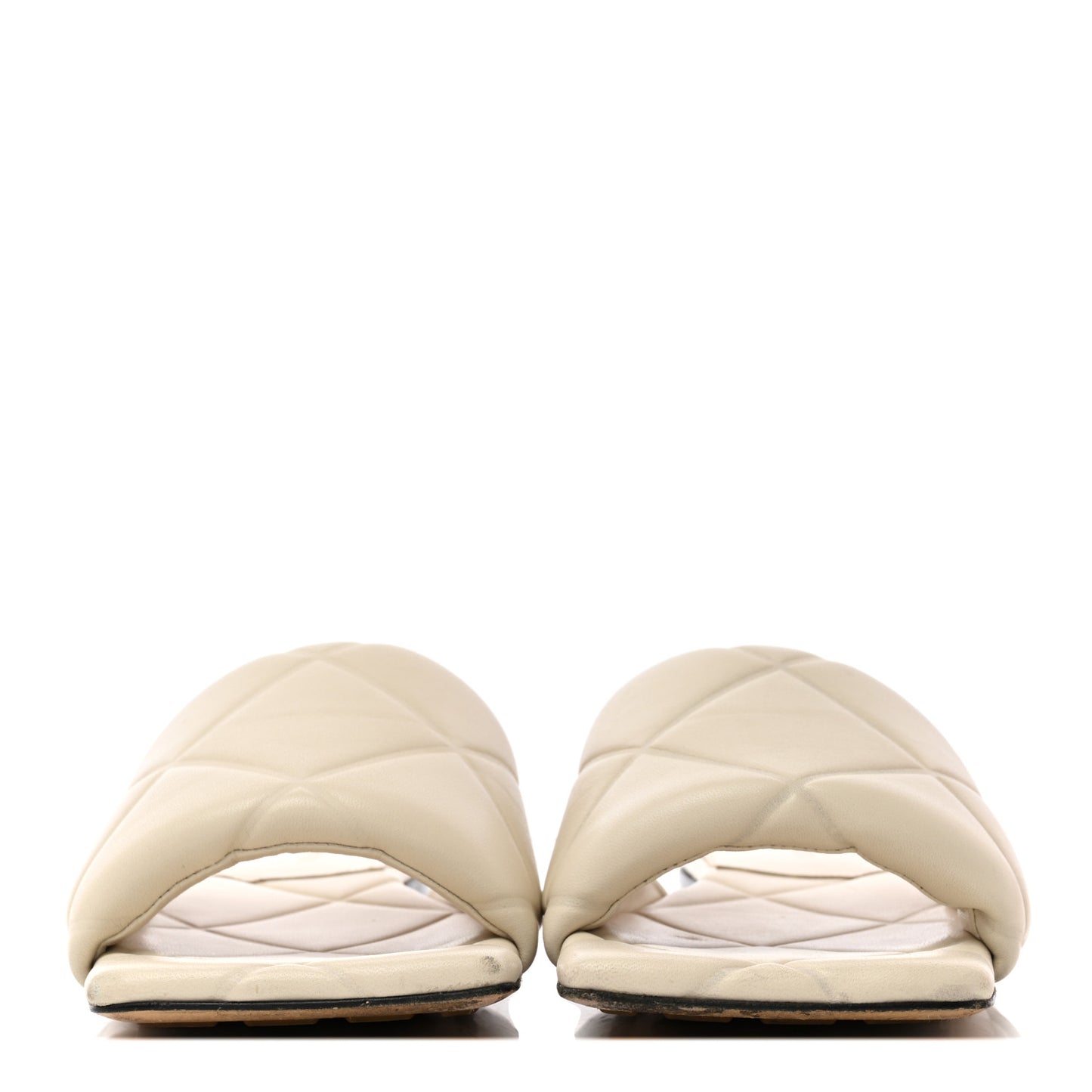 Nappa Quilted Rubber Lido Flat Sandals 38 Wax