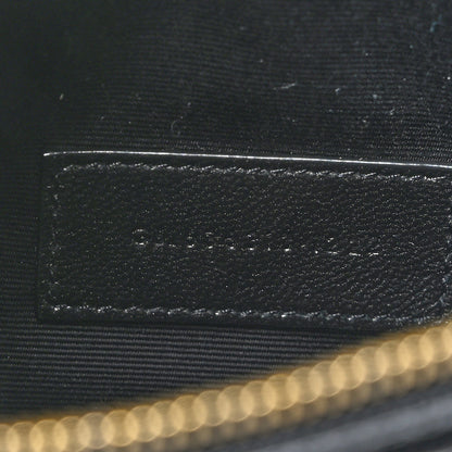 Saint Laurent Grain De Poudre Chevron Monogram Large Bill Pouch Black 7 of 7