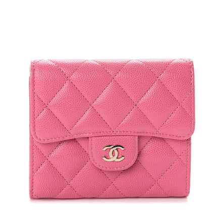 Chanel Caviar Quilted Compact Flap Wallet Pink 1 of 7