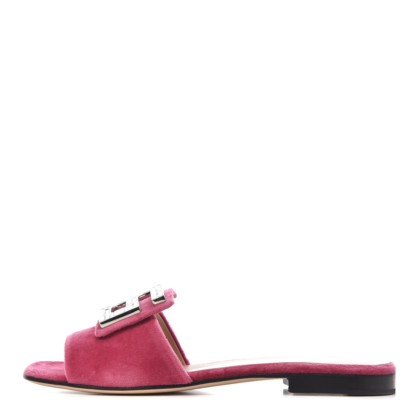 Velvet Crystal Square G Madelyn Slide Sandals 35.5 Light Raspberry Rose