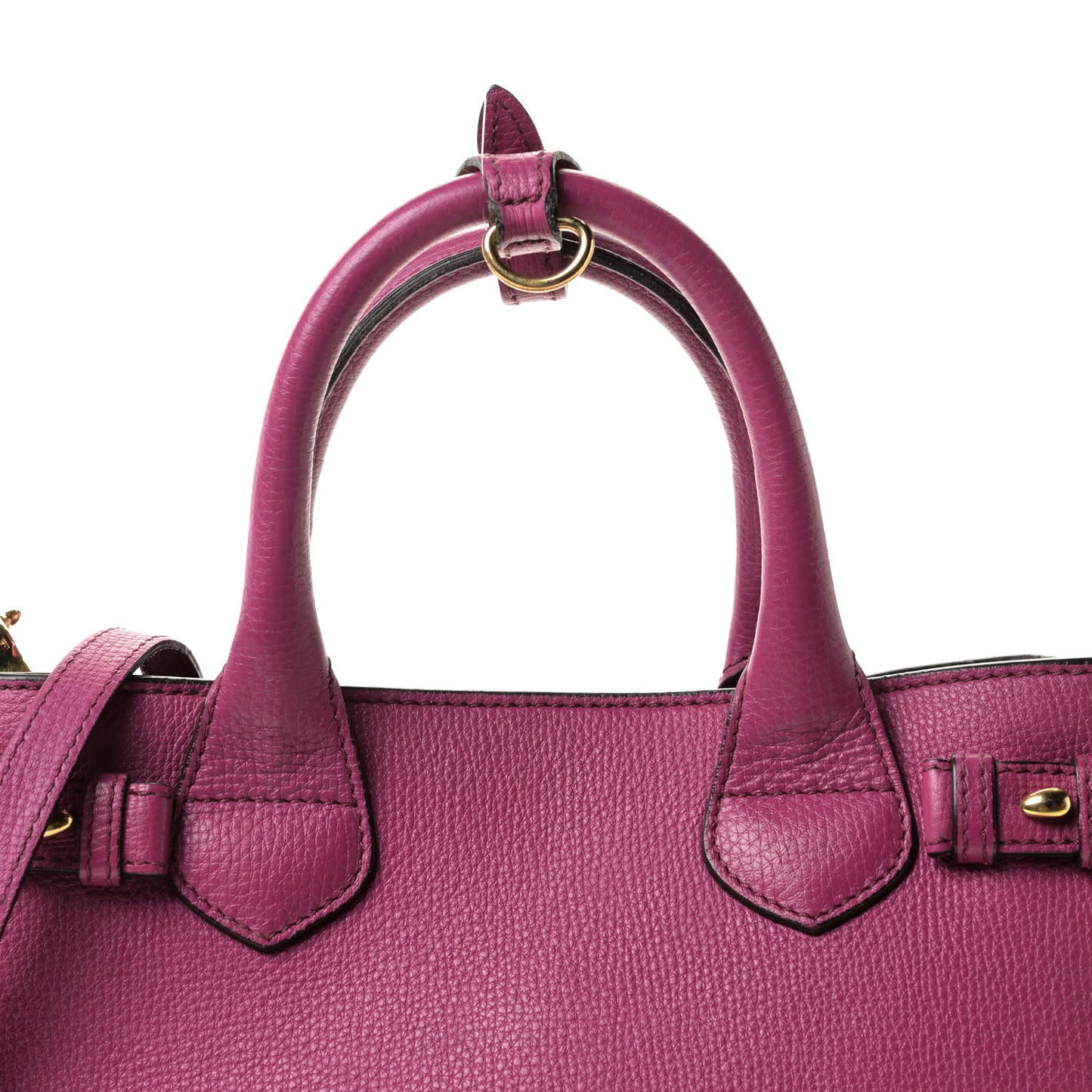 Grainy Calfskin House Check Small Banner Tote Brilliant Fuchsia