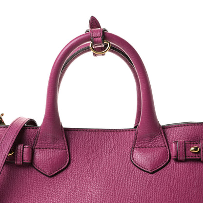 Burberry Grainy Calfskin House Check Small Banner Tote Brilliant Fuchsia 10 of 14