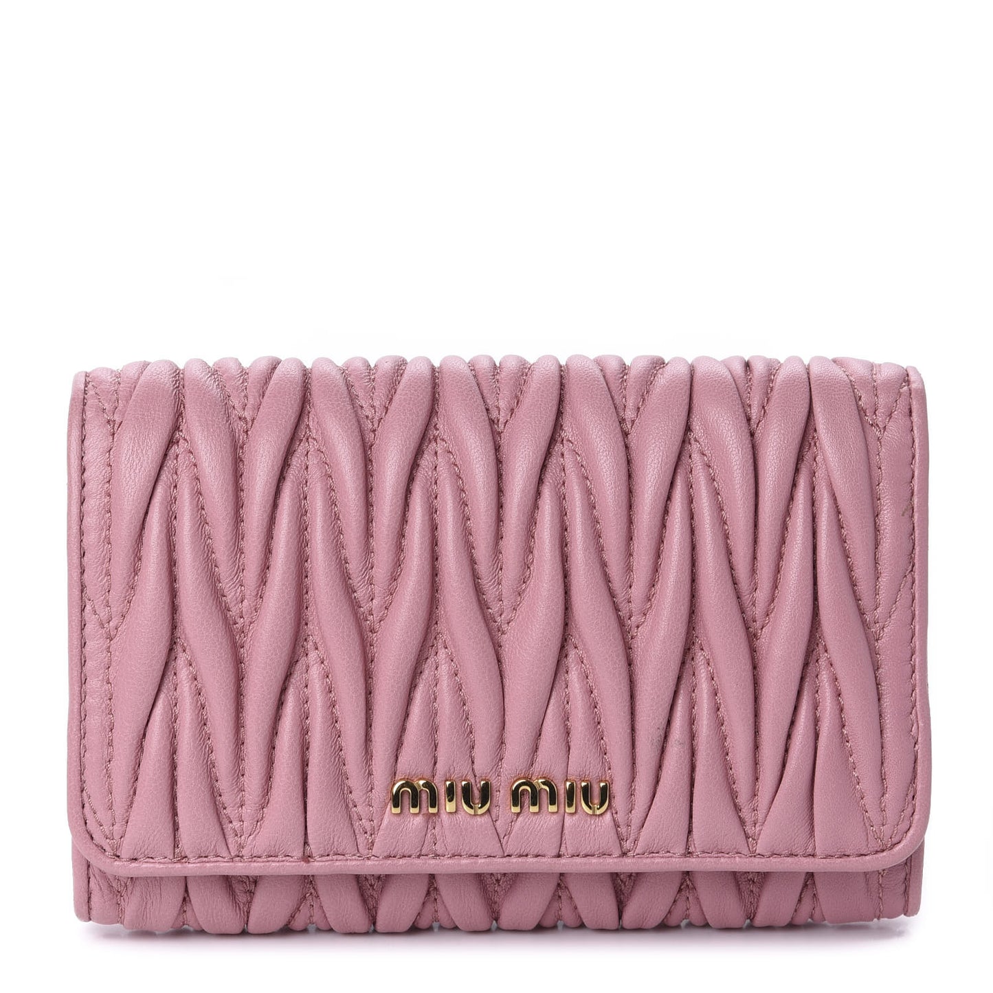 Nappa Matelasse Flap Wallet Rosa