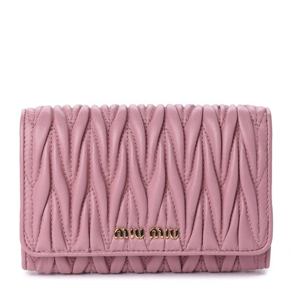 Miu Miu Nappa Matelasse Flap Wallet Rosa 1 of 10