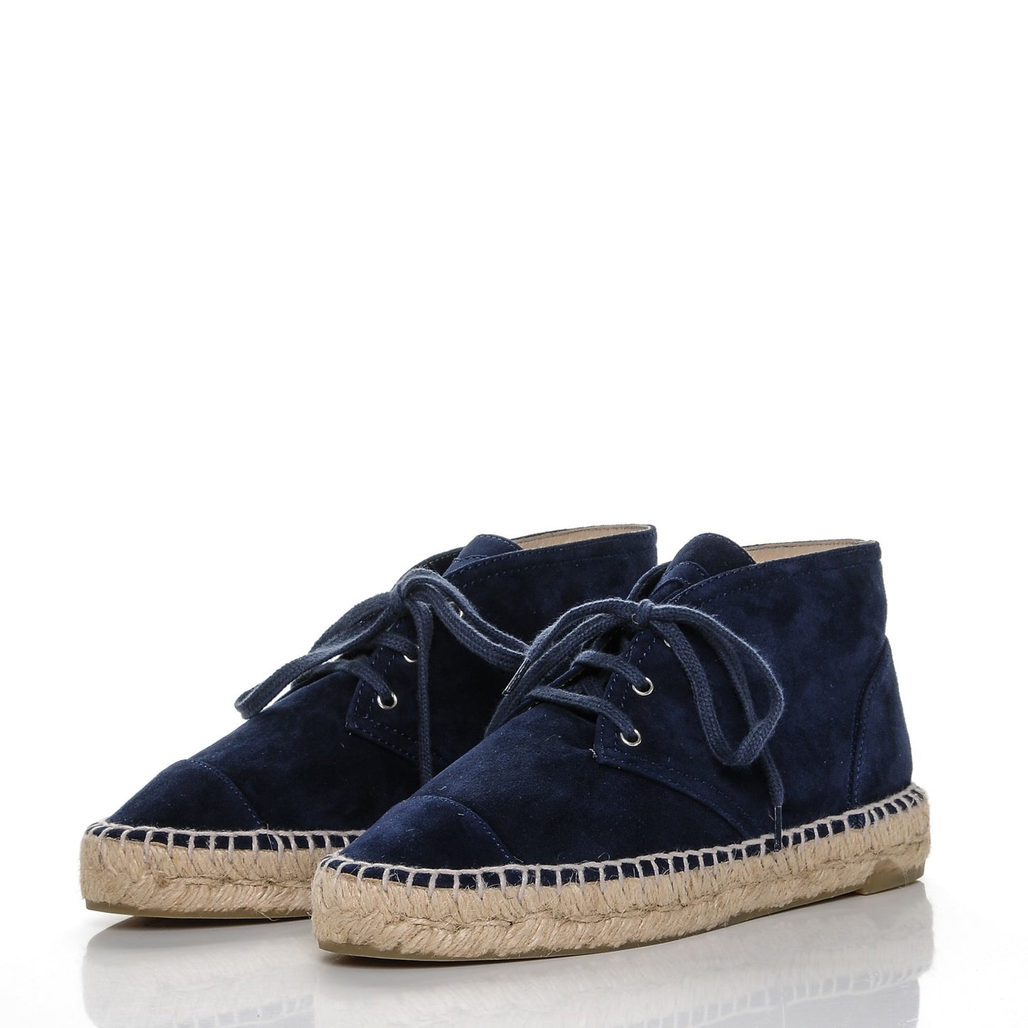 Suede Lace Up Espadrilles 35 Dark Navy Blue
