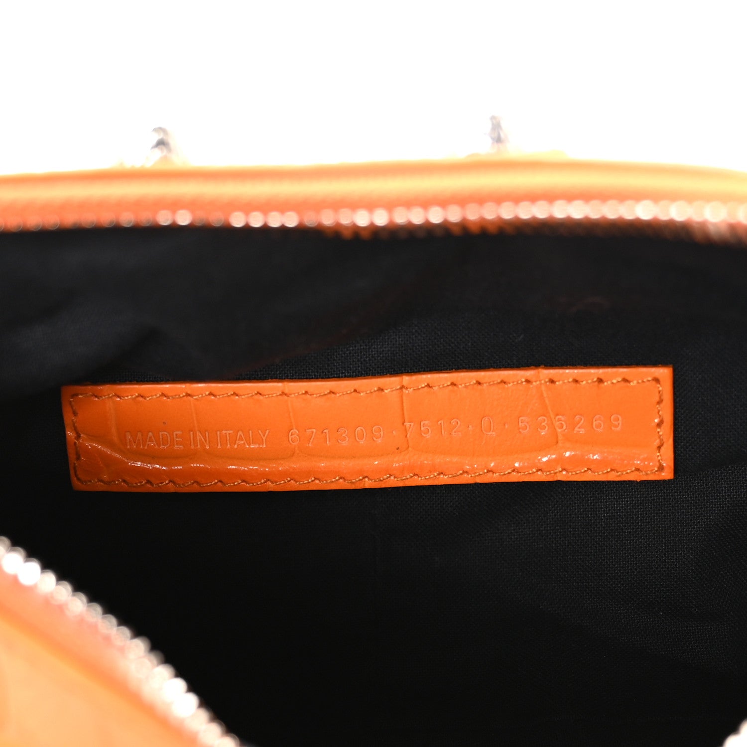 Balenciaga Extra Supple Calfskin Crocodile Embossed Le Cagole Shoulder Bag XS Pop Orange 8 of 11