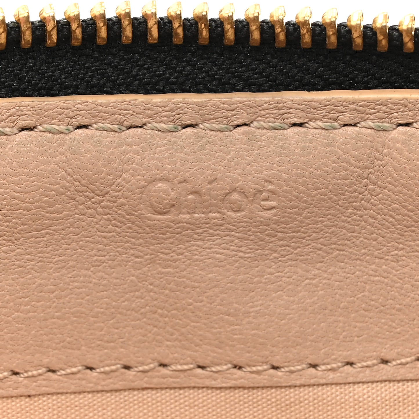 Grained Calfskin Marcie Long Zip Around Wallet Black