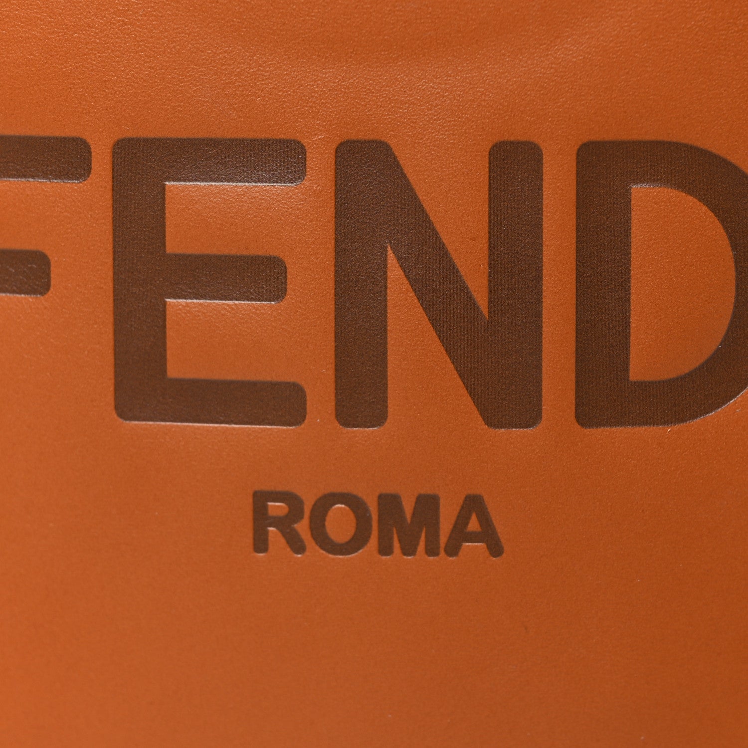 Fendi Vitello King Plexiglass Logo Embossed Mini Fendi Sunshine Shopper Tote Cuoio 8 of 11
