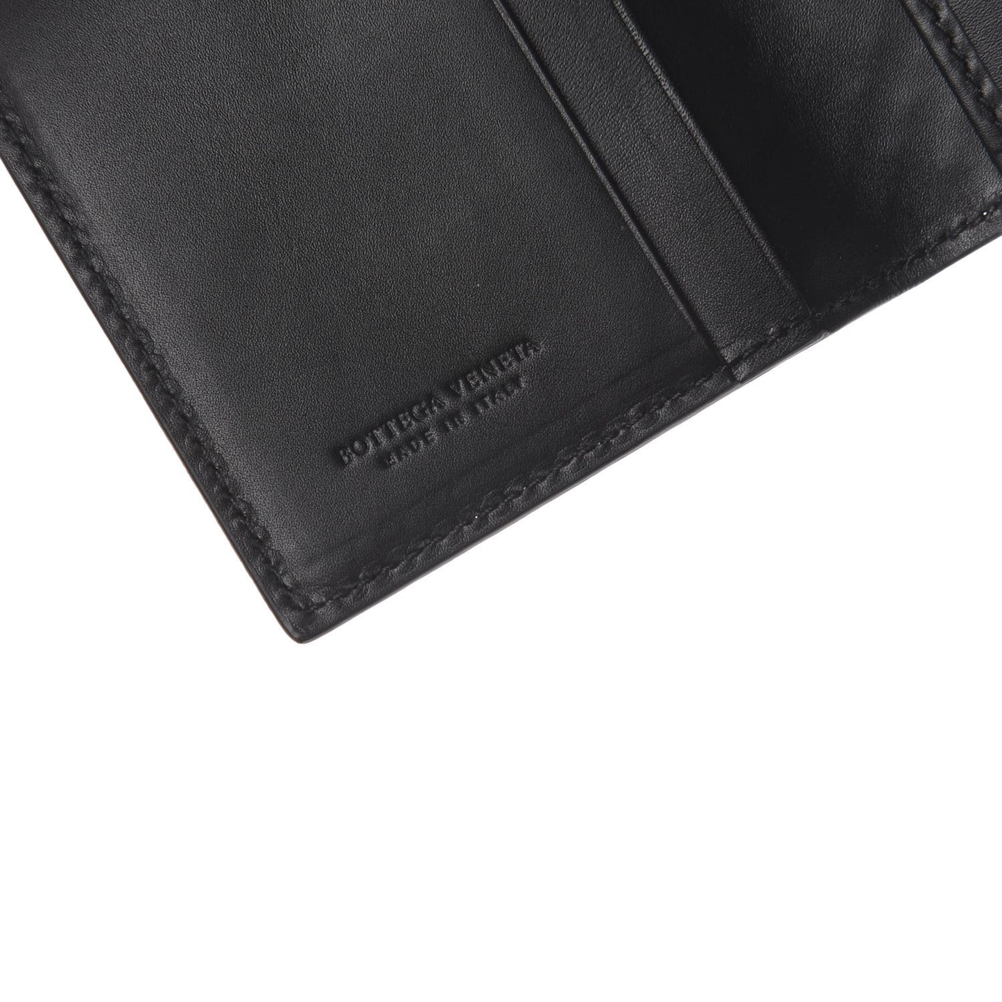 Nappa Intrecciato Bi-Fold Card Holder Atlantic
