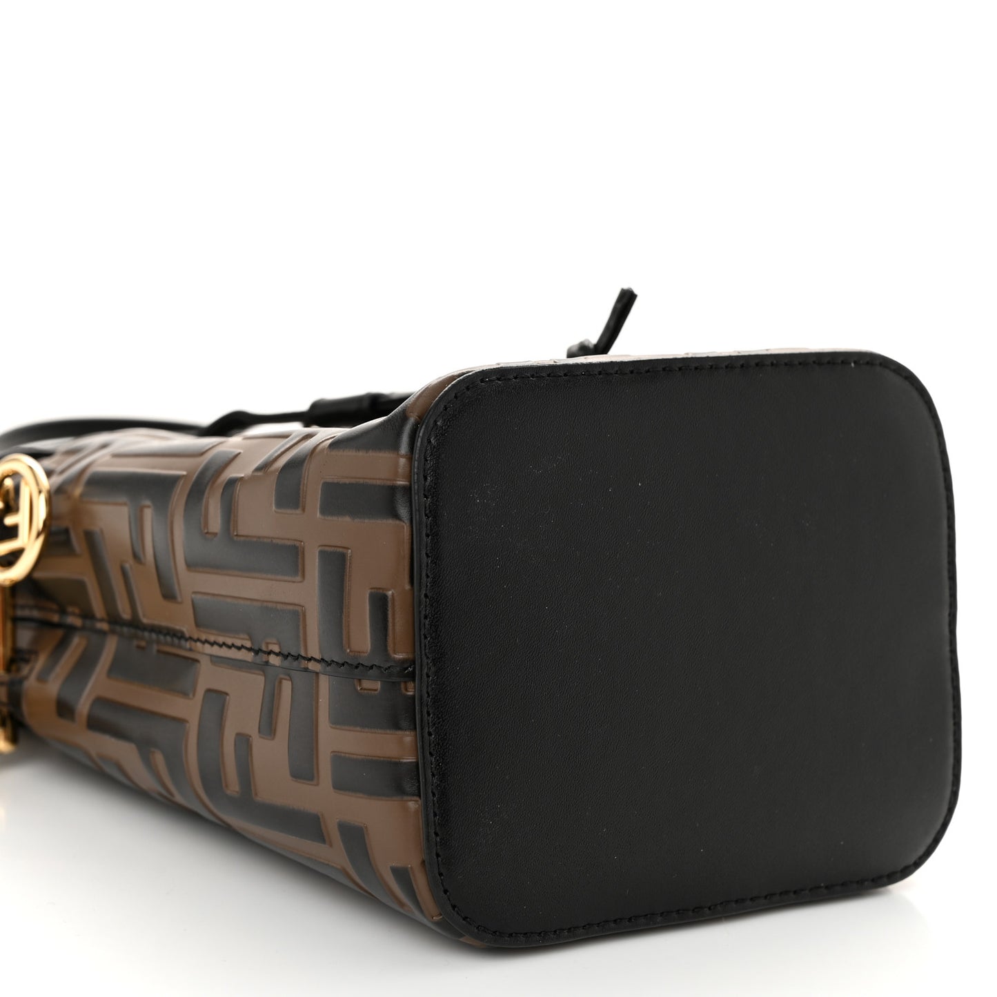 Vitello Liberty F is Fendi Bi-Color FF 1974 Embossed Mini Mon Tresor Bucket Bag Maya Black