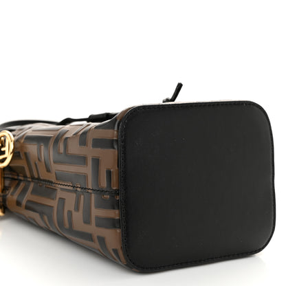 Fendi Vitello Liberty F is Fendi Bi-Color FF 1974 Embossed Mini Mon Tresor Bucket Bag Maya Black 8 of 9