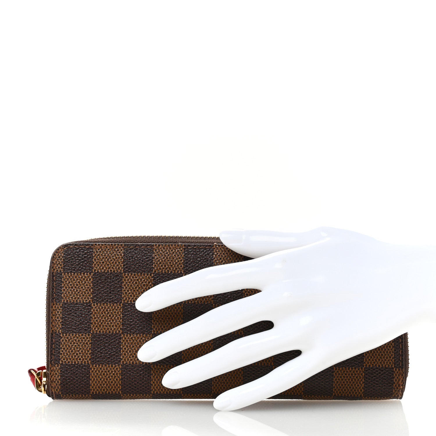 Louis Vuitton Damier Ebene Clemence Wallet Cherry 2 of 10