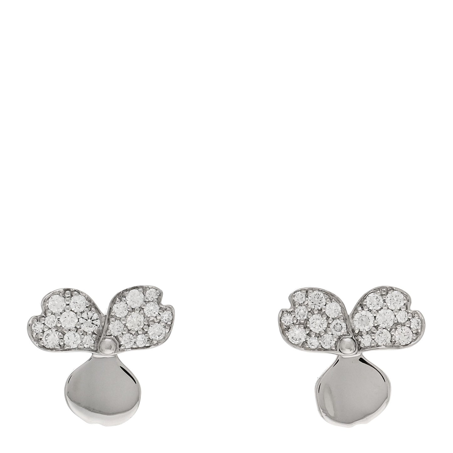 Platinum Diamond Paper Flowers Earrings