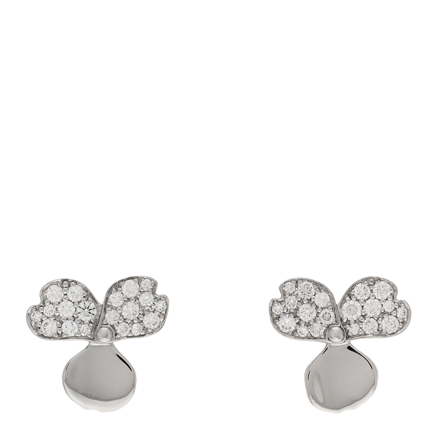 Tiffany Platinum Diamond Paper Flowers Earrings 1 of 5