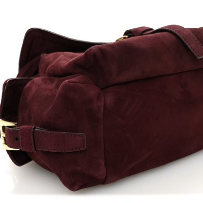 Prada Suede Medium Explore Shoulder Bag Bordeaux 9 of 11