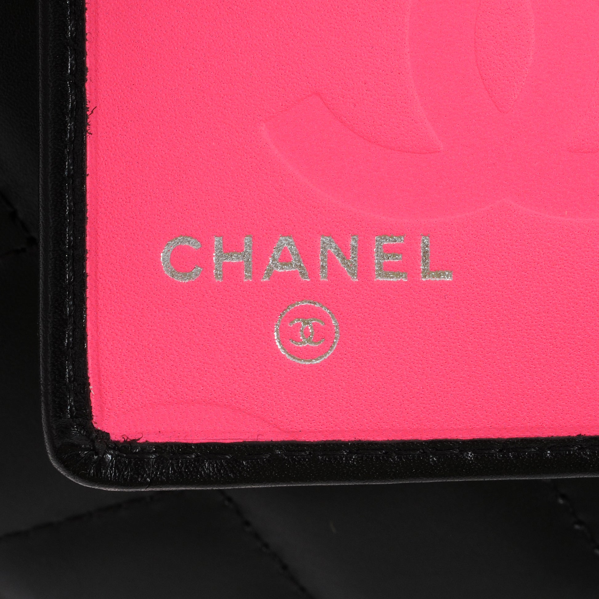 Chanel Calfskin Quilted Cambon Yen Wallet Black White 6 of 7