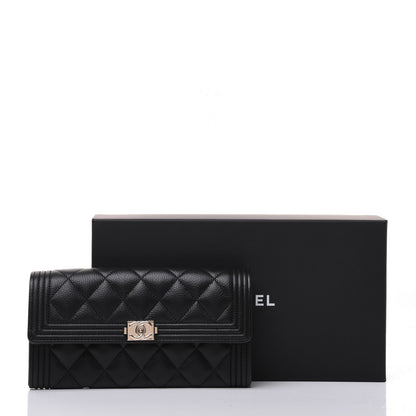 Chanel Caviar Quilted Long Boy Flap Wallet Black 14 of 14