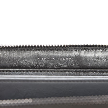 Chanel Metallic Calfskin Quilted Boy Chain Large Gusset Zip Around Wallet Silver 7 of 9