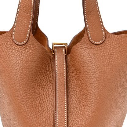 Hermes Taurillon Clemence Picotin Lock 18 PM Gold 8 of 11