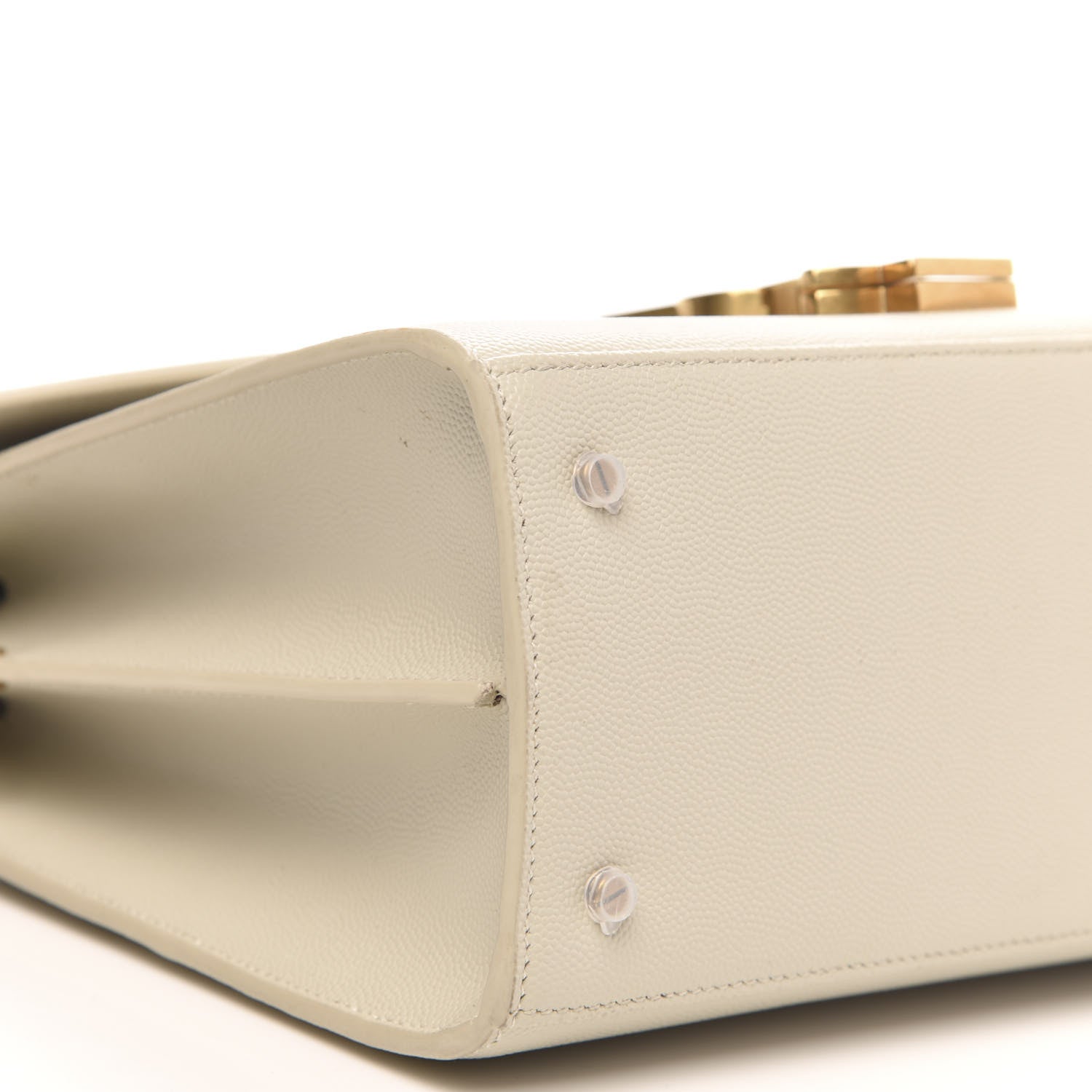 Saint Laurent Grain de Poudre Medium Classic Monogram Cassandra Top Handle Crema Soft Rouge Legion 8 of 13