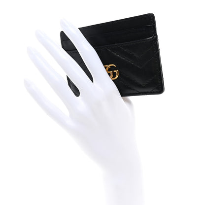 Gucci Calfskin Matelasse GG Marmont Card Holder Black 2 of 7