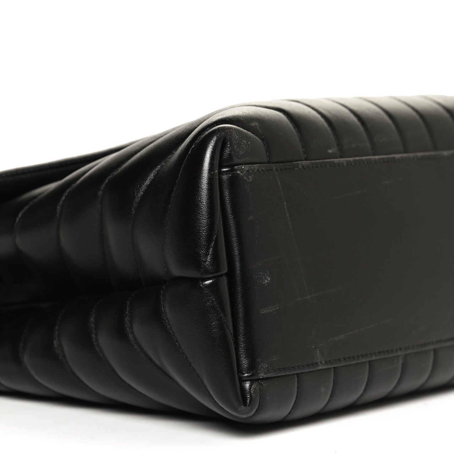 Calfskin Y Quilted Monogram Medium Loulou Chain Satchel Black