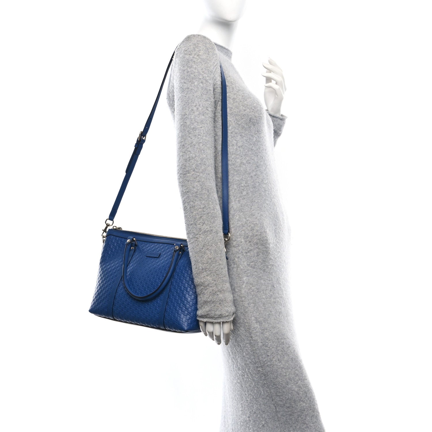 Gucci Soft Microguccissima Small Zippered Satchel Caspian 2 of 9