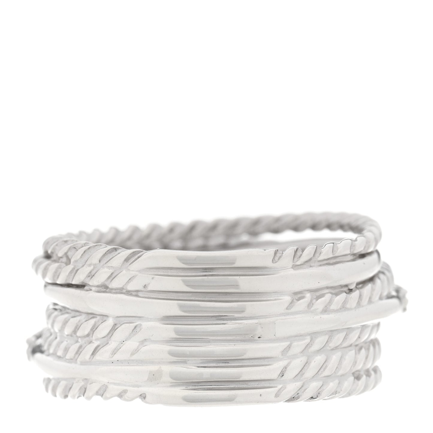 Sterling Silver Diamond 11mm Wide Crossover Cable Ring 55 7.25