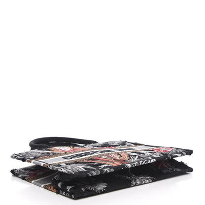 Christian Dior Canvas Embroidered Medium Camouflage Flowers Book Tote Black Multicolor 4 of 11