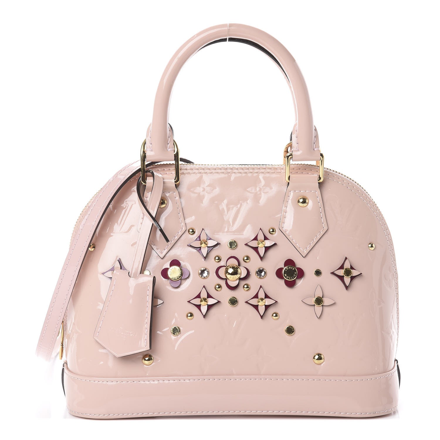 Louis Vuitton Vernis Flowers Alma BB Rose Ballerine 1 of 7