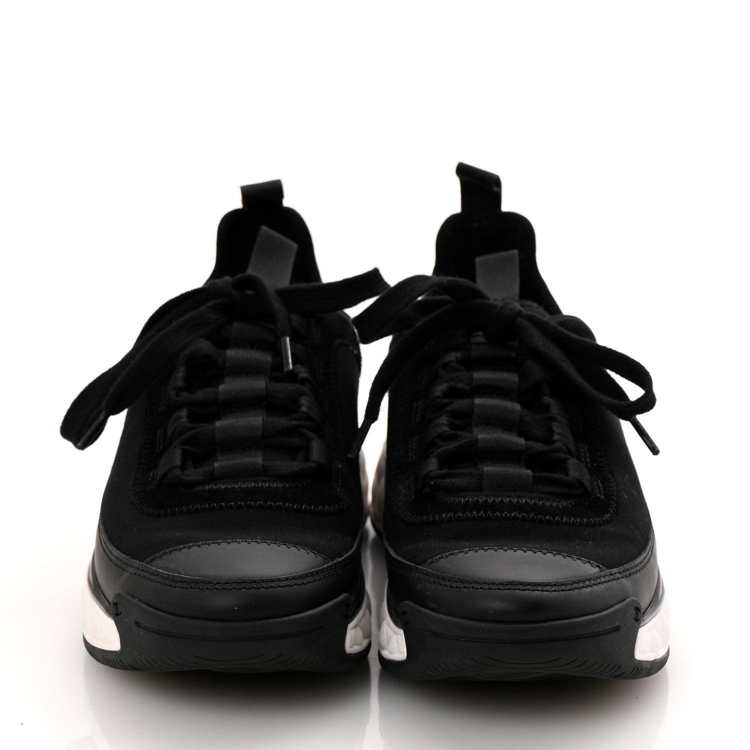 Chanel Velvet Calfskin Mixed Fibers CC Sneakers 36 Black 3 of 10